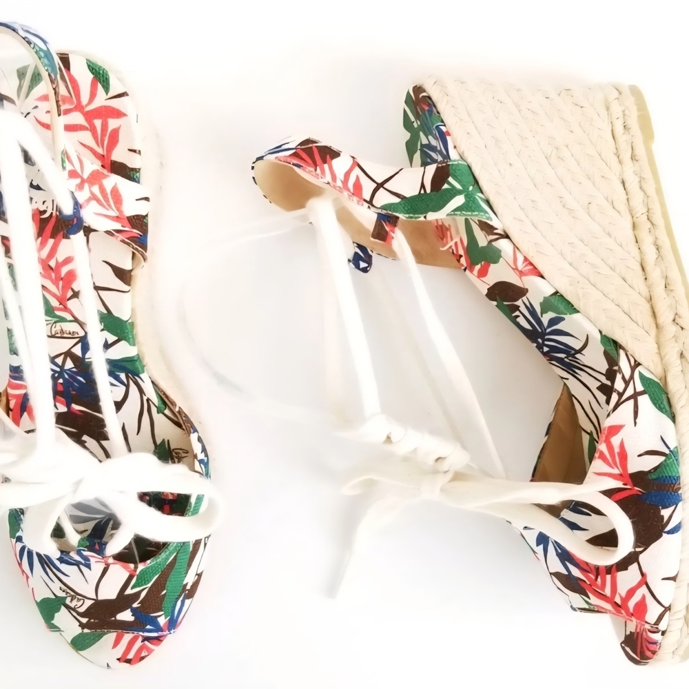 Castaner Floral Espadrille Wedge Sandals